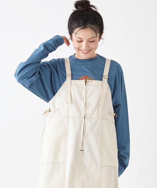 KRIFF MAYER Lady's Collection(クリフメイヤーレディースコレクション)の「ベイカーペインタージャンスカ(ジャンパースカート・レディース・ライトブルー/ナチュラル/ストライプ/ネイビー/ダークブルー・LARGE/MEDIUM)」の7枚目の写真