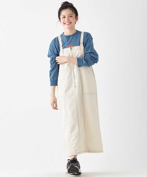 KRIFF MAYER Lady's Collection(クリフメイヤーレディースコレクション)の「ベイカーペインタージャンスカ(ジャンパースカート・レディース・ライトブルー/ナチュラル/ストライプ/ネイビー/ダークブルー・LARGE/MEDIUM)」の6枚目の写真