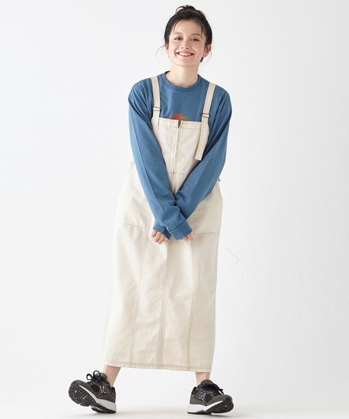 KRIFF MAYER Lady's Collection(クリフメイヤーレディースコレクション)の「ベイカーペインタージャンスカ(ジャンパースカート・レディース・ライトブルー/ナチュラル/ストライプ/ネイビー/ダークブルー・LARGE/MEDIUM)」の10枚目の写真