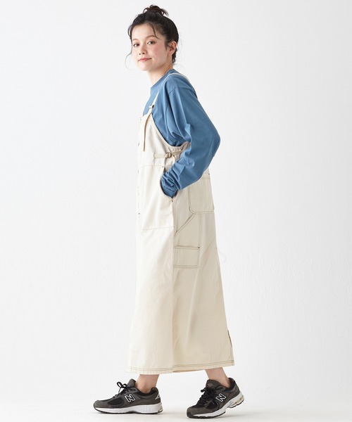 KRIFF MAYER Lady's Collection(クリフメイヤーレディースコレクション)の「ベイカーペインタージャンスカ(ジャンパースカート・レディース・ライトブルー/ナチュラル/ストライプ/ネイビー/ダークブルー・LARGE/MEDIUM)」の11枚目の写真