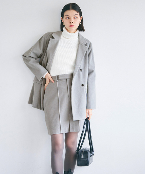 coca（coca）（コカ）の「起毛オーバーサイズジャケット（テーラードジャケット・レディース・ブラック/グレー・M/L）」の6枚目の写真