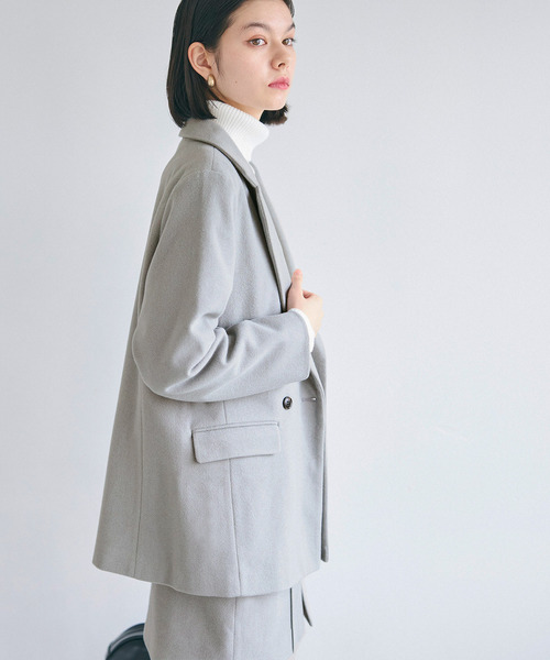 coca（coca）（コカ）の「起毛オーバーサイズジャケット（テーラードジャケット・レディース・ブラック/グレー・M/L）」の7枚目の写真