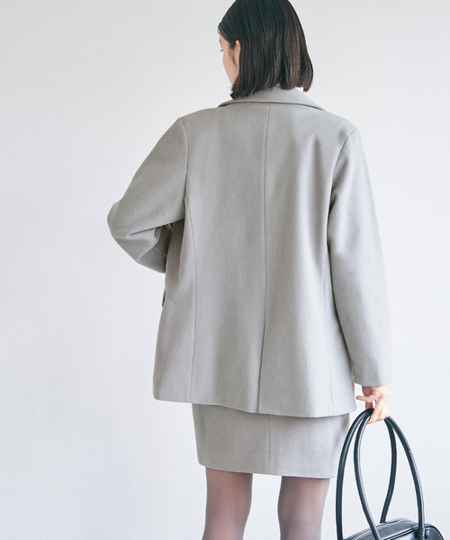 coca（coca）（コカ）の「起毛オーバーサイズジャケット（テーラードジャケット・レディース・ブラック/グレー・M/L）」の8枚目の写真