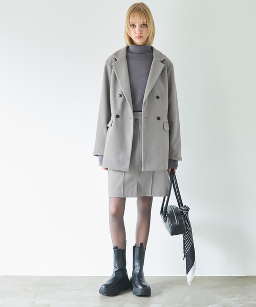 coca（coca）（コカ）の「起毛オーバーサイズジャケット（テーラードジャケット・レディース・ブラック/グレー・M/L）」の9枚目の写真