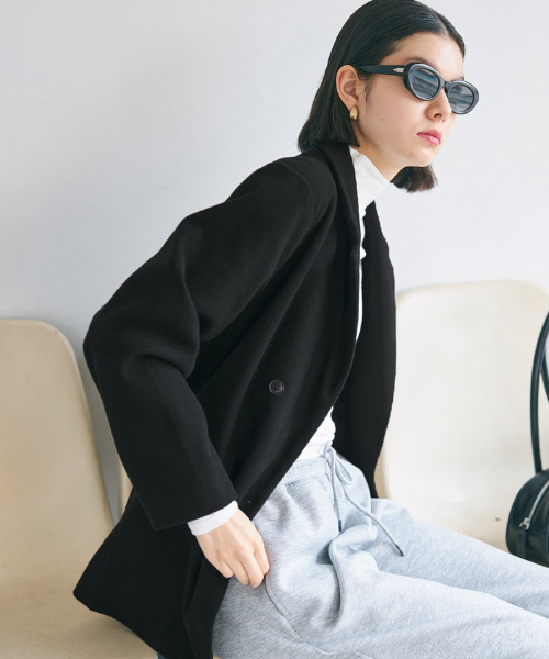coca（coca）（コカ）の「起毛オーバーサイズジャケット（テーラードジャケット・レディース・ブラック/グレー・M/L）」の19枚目の写真