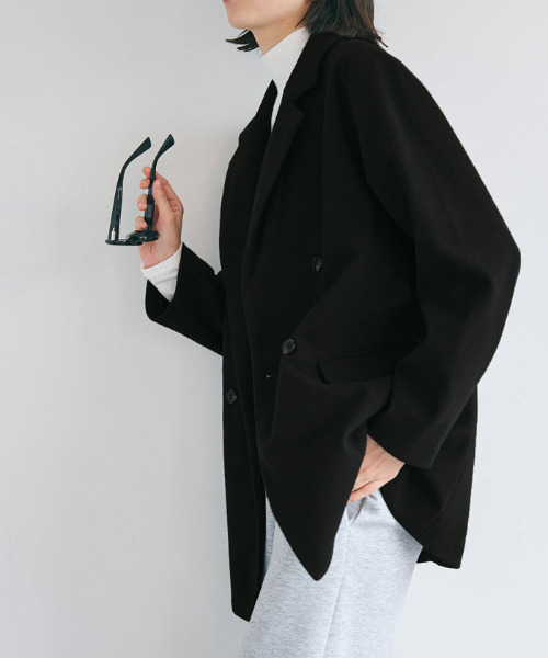 coca（coca）（コカ）の「起毛オーバーサイズジャケット（テーラードジャケット・レディース・ブラック/グレー・M/L）」の20枚目の写真