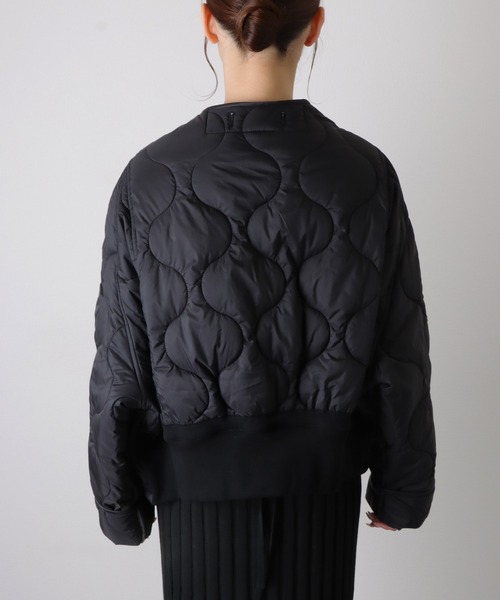 nylon switching two-tone jacket parka /ナイロン 切り替え Vネック