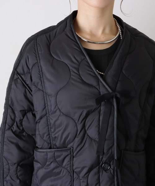 nylon switching two-tone jacket parka /ナイロン 切り替え Vネック