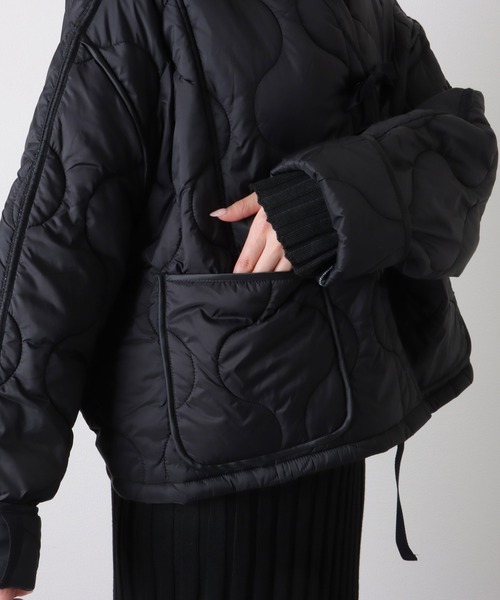 nylon switching two-tone jacket parka /ナイロン 切り替え Vネック