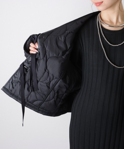 nylon switching two-tone jacket parka /ナイロン 切り替え Vネック