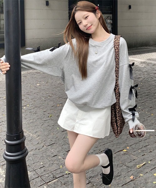 Mayree（メイリー）の「【Mayree】リボンデザイン スウェット トレーナー（スウェット・レディース・ネイビー/グレー・MEDIUM/X-LARGE/LARGE）」の9枚目の写真