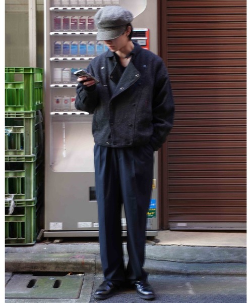 ウールブレンドヘリンボーンキャスケット（キャップ）｜Noen