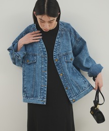 Shelly island（シェリーアイランド）の「ノーカラーデニムジャケット（デニムジャケット）」