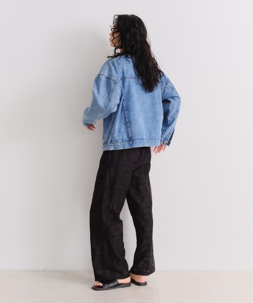 Shelly island（シェリーアイランド）の「ノーカラーデニムジャケット（デニムジャケット・レディース・ブルー・FREE）」の22枚目の写真