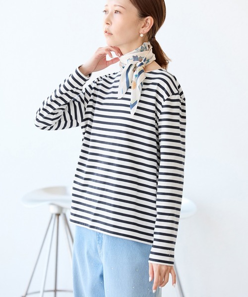 ROPE' PICNIC（ロペピクニック）の「刺繍入りボーダーカットトップス（Tシャツ/カットソー・レディース・ネイビー/クリーム/ピンク系その他2・38）」の15枚目の写真