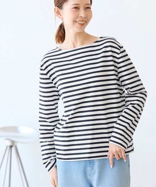 刺繍入りボーダーカットトップス ｜ ROPE' PICNIC ロペ