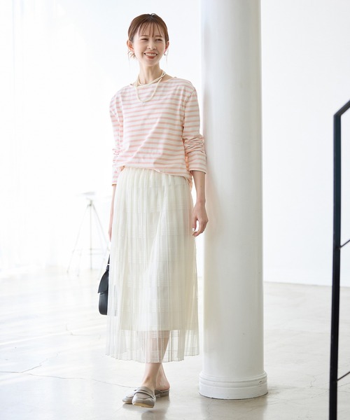 ROPE' PICNIC（ロペピクニック）の「刺繍入りボーダーカットトップス（Tシャツ/カットソー・レディース・ネイビー/クリーム/ピンク系その他2・38）」の10枚目の写真