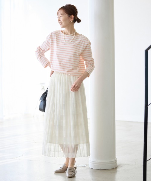 ROPE' PICNIC（ロペピクニック）の「刺繍入りボーダーカットトップス（Tシャツ/カットソー・レディース・ネイビー/クリーム/ピンク系その他2・38）」の9枚目の写真