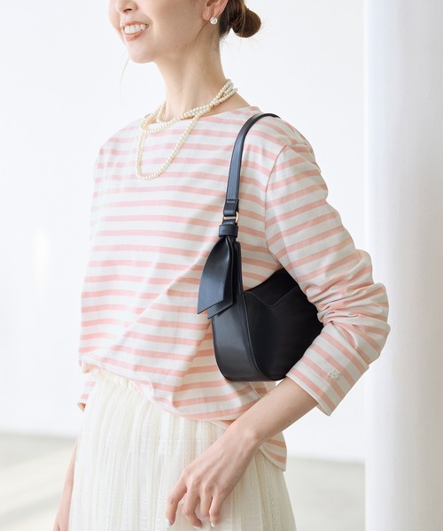 ROPE' PICNIC（ロペピクニック）の「刺繍入りボーダーカットトップス（Tシャツ/カットソー・レディース・ネイビー/クリーム/ピンク系その他2・38）」の7枚目の写真