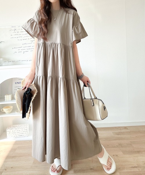 セール】接触冷感♪夏 大活躍！涼しげフリルで夏の装い。布帛