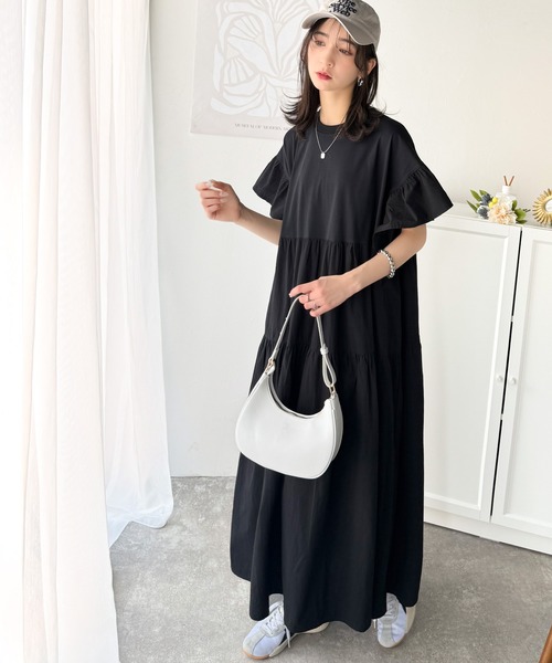 セール】接触冷感♪夏 大活躍！涼しげフリルで夏の装い。布帛