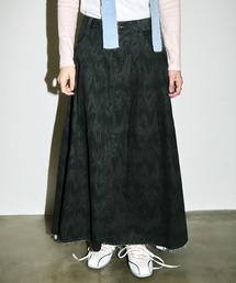 Clum（クルム）の「cut off denim over flare long skirt / カットオフデニムオーバーフレアロングスカート（スカート）」