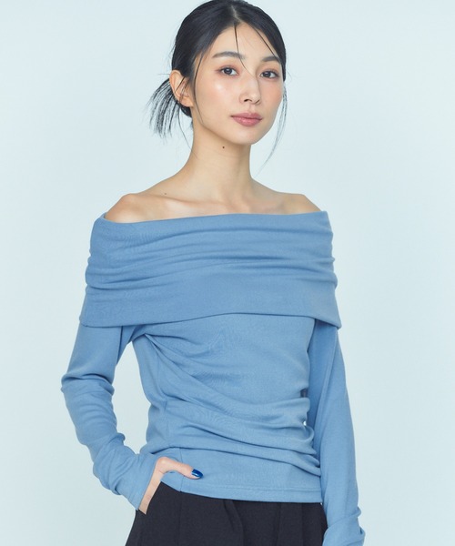 BLUE×PALANG(ブルーパラン)の「OFF SHOULDER KNIT(Tシャツ/カットソー・レディース・ダークブルー/ネイビー・M/S)」の11枚目の写真