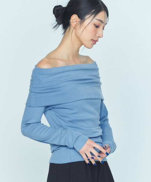 BLUE×PALANG(ブルーパラン)の「OFF SHOULDER KNIT(Tシャツ/カットソー・レディース・ダークブルー/ネイビー・M/S)」の12枚目の写真