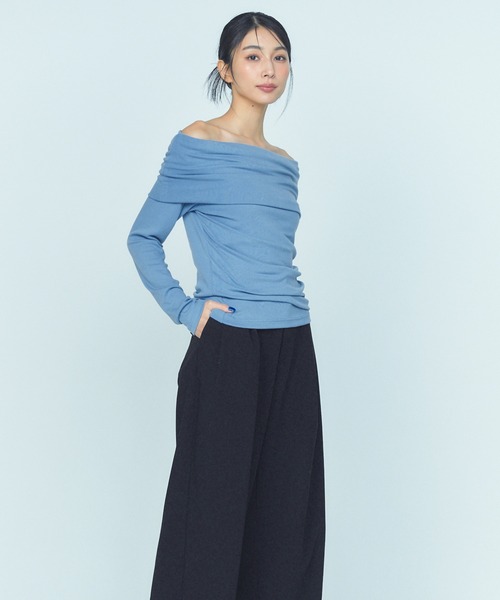 BLUE×PALANG(ブルーパラン)の「OFF SHOULDER KNIT(Tシャツ/カットソー・レディース・ダークブルー/ネイビー・M/S)」の13枚目の写真