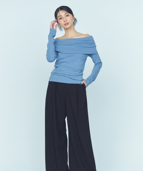 BLUE×PALANG(ブルーパラン)の「OFF SHOULDER KNIT(Tシャツ/カットソー・レディース・ダークブルー/ネイビー・M/S)」の14枚目の写真