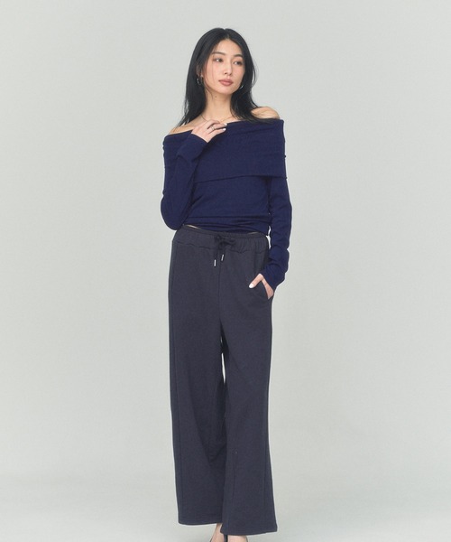 BLUE×PALANG(ブルーパラン)の「OFF SHOULDER KNIT(Tシャツ/カットソー・レディース・ダークブルー/ネイビー・M/S)」の6枚目の写真