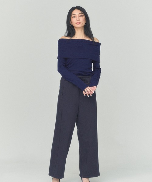 BLUE×PALANG(ブルーパラン)の「OFF SHOULDER KNIT(Tシャツ/カットソー・レディース・ダークブルー/ネイビー・M/S)」の5枚目の写真