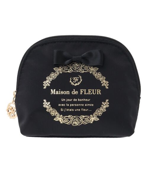 Maison de FLEUR(メゾンドフルール)の「サテンリボンラウンドポーチ(ポーチ・レディース・ライトピンク/ライラック/ブラック/アイボリー・FREE)」の15枚目の写真