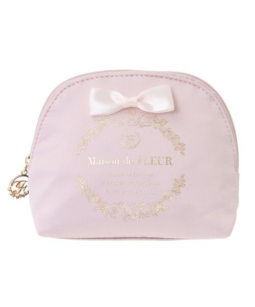 Maison de FLEUR(メゾンドフルール)の「サテンリボンラウンドポーチ(ポーチ・レディース・ライトピンク/ライラック/ブラック/アイボリー・FREE)」の6枚目の写真