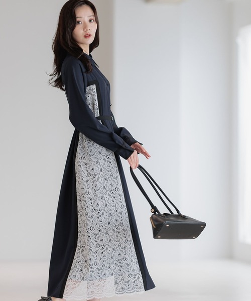 セール】【2025AW新色登場/選べる着丈】サイドレースキリカエシャツ