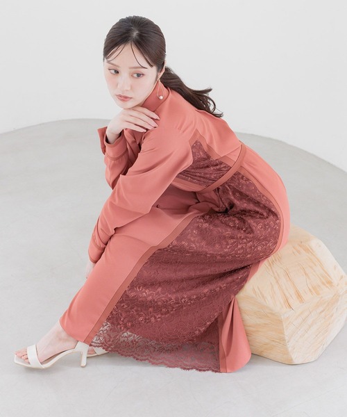 セール】【2025AW新色登場/選べる着丈】サイドレースキリカエシャツ