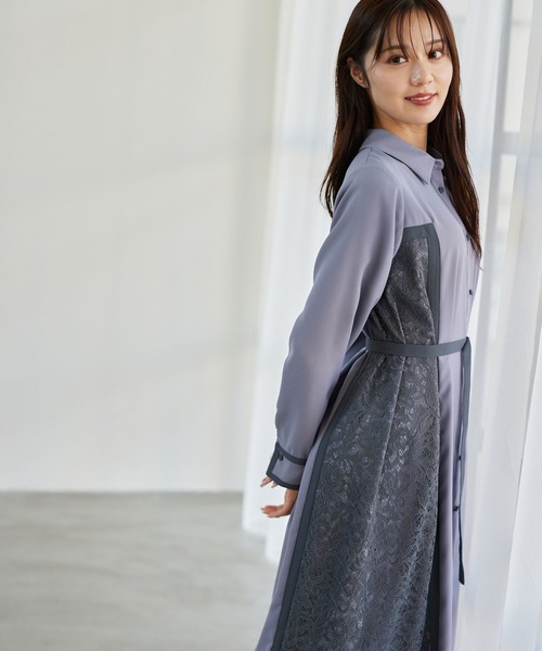 セール】【2025AW新色登場/選べる着丈】サイドレースキリカエシャツ