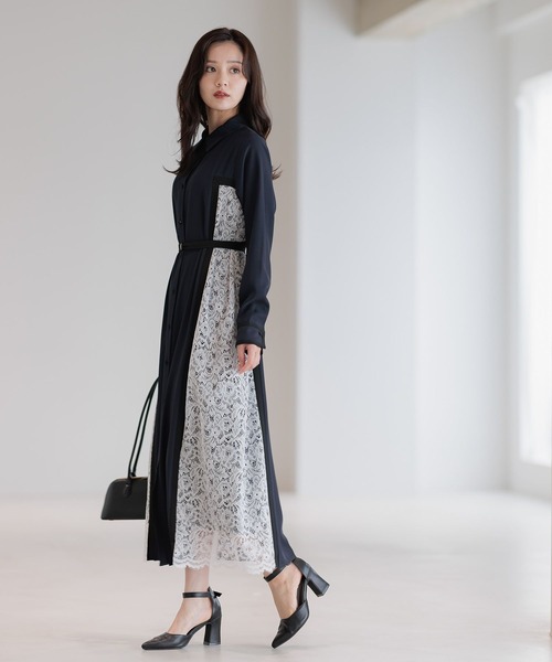 2025AW新色登場/選べる着丈】サイドレースキリカエシャツ