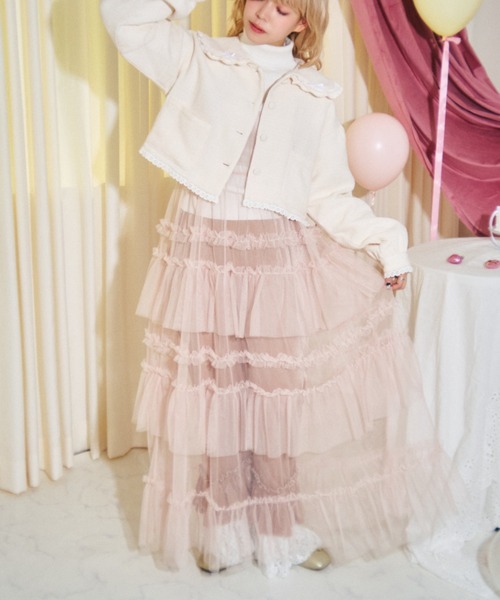 kutir（クティール）の「【クティールとレトロ】セットアップ着用可　ツイードリボンポケットジャケット（テーラードジャケット・レディース・ベージュ/グレー/アイボリー・FREE）」の14枚目の写真