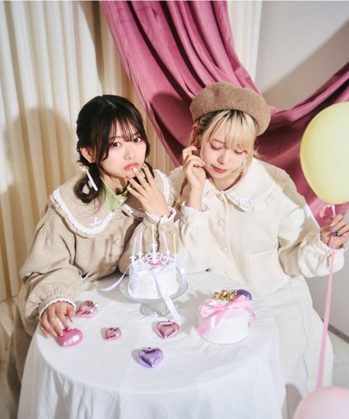 セール】【クティールとレトロ】セットアップ着用可 ツイードリボン