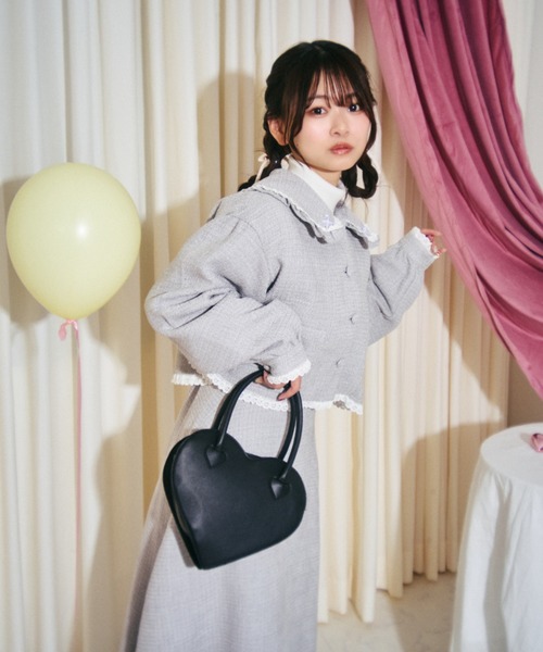 kutir（クティール）の「【クティールとレトロ】セットアップ着用可　ツイードリボンポケットジャケット（テーラードジャケット・レディース・ベージュ/グレー/アイボリー・FREE）」の18枚目の写真