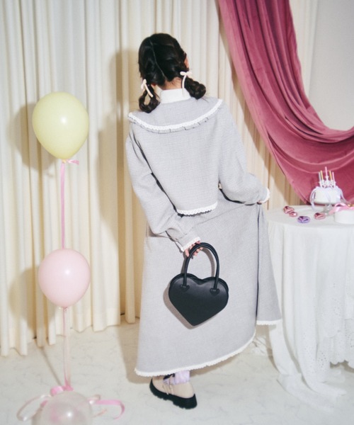 kutir（クティール）の「【クティールとレトロ】セットアップ着用可　ツイードリボンポケットジャケット（テーラードジャケット・レディース・ベージュ/グレー/アイボリー・FREE）」の11枚目の写真