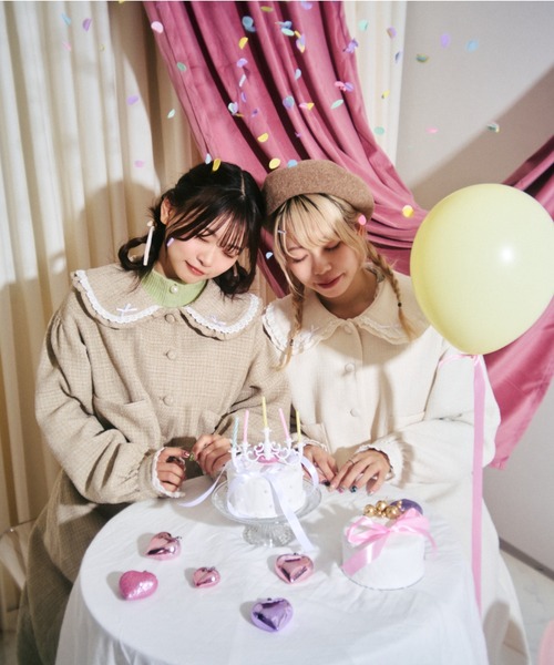 kutir（クティール）の「【クティールとレトロ】セットアップ着用可　ツイードリボンポケットジャケット（テーラードジャケット・レディース・ベージュ/グレー/アイボリー・FREE）」の13枚目の写真