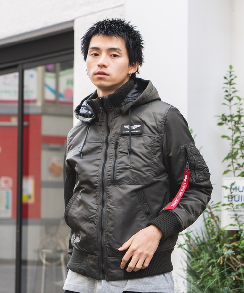 セール中‼️ALPHA INDUSTRIES フーデッドリブ ジャケット セール】【ALPHA INDUSTRIES/アルファインダストリーズ】フード