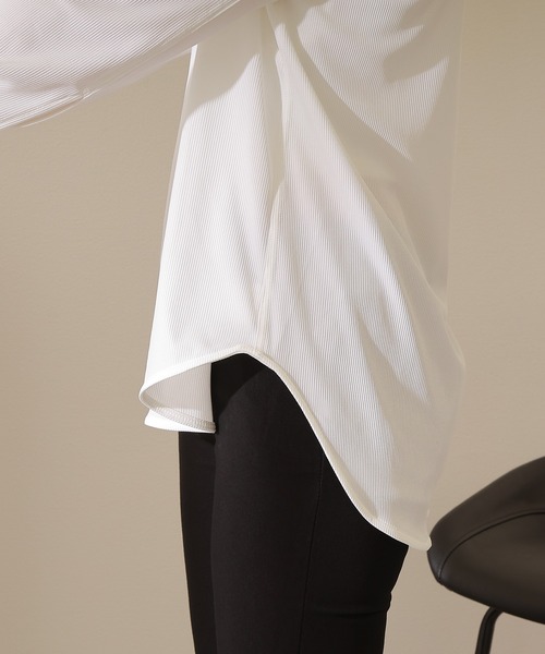LAULEN(ローレン)の「long cuff lib cut pullover /ロングカフス テレコ リブ カット プルオーバー(Tシャツ/カットソー・レディース・ホワイト/ブラック・FREE)」の17枚目の写真