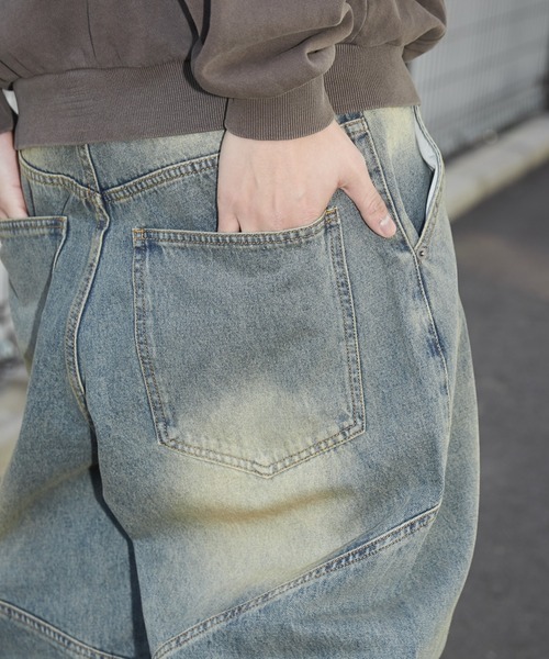 SHORT ROUND（ショートラウンド）の「SHORT ROUND/スウィッチングデニムカーゴパンツ（デニムパンツ・メンズ・スカイブルー/ブラック系3・MEDIUM/LARGE）」の15枚目の写真