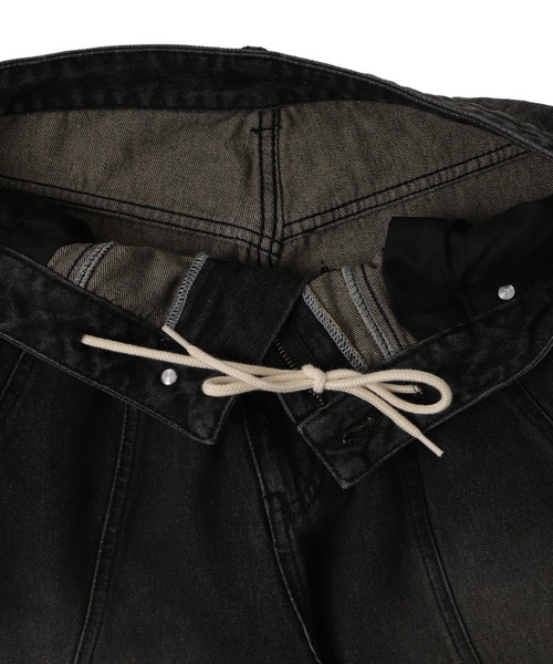 SHORT ROUND（ショートラウンド）の「SHORT ROUND/スウィッチングデニムカーゴパンツ（デニムパンツ・メンズ・スカイブルー/ブラック系3・MEDIUM/LARGE）」の8枚目の写真