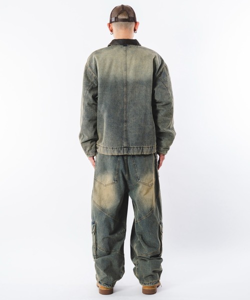 SHORT ROUND(ショートラウンド)の「SHORT ROUND/スウィッチングデニムカーゴパンツ(デニムパンツ・メンズ・ブラック系3/スカイブルー・LARGE/MEDIUM)」の21枚目の写真