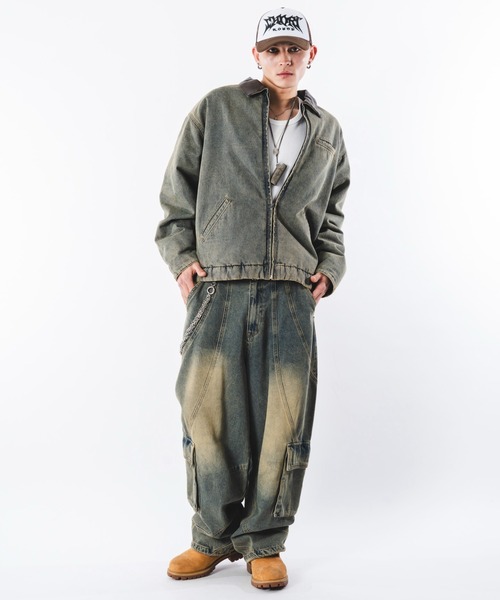 SHORT ROUND(ショートラウンド)の「SHORT ROUND/スウィッチングデニムカーゴパンツ(デニムパンツ・メンズ・ブラック系3/スカイブルー・LARGE/MEDIUM)」の19枚目の写真