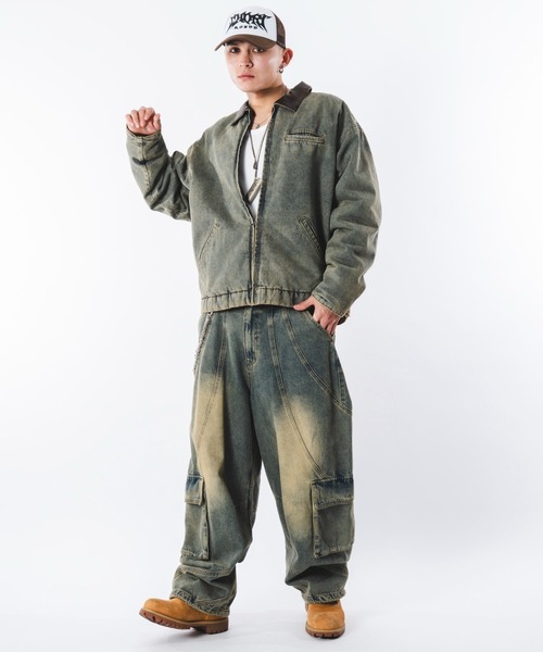 SHORT ROUND(ショートラウンド)の「SHORT ROUND/スウィッチングデニムカーゴパンツ(デニムパンツ・メンズ・ブラック系3/スカイブルー・LARGE/MEDIUM)」の18枚目の写真